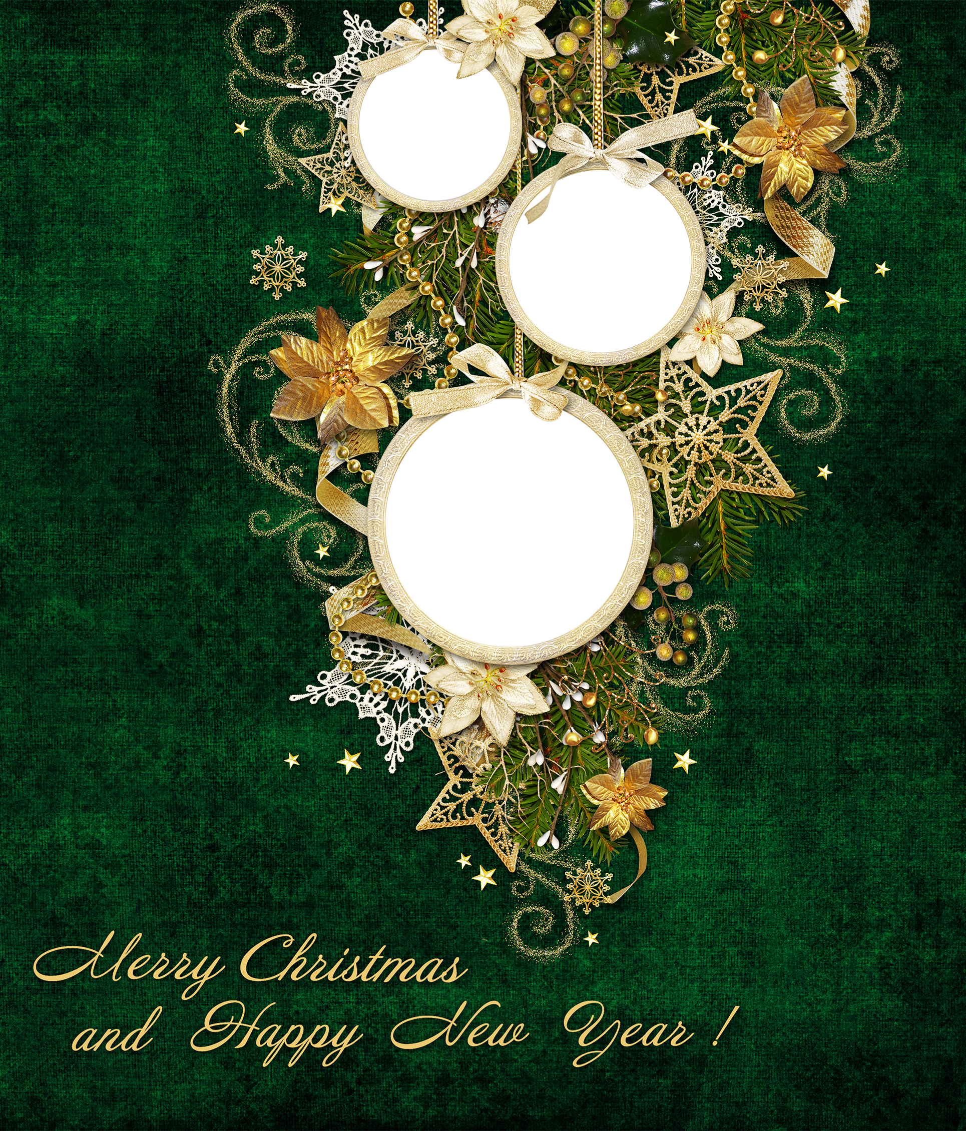 Merry Christmas Green Png Frame (1930x2260), Png Download