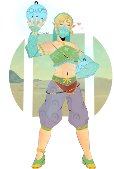 Thank You Nintendo For Gerudo Link - Cartoon (400x540), Png Download