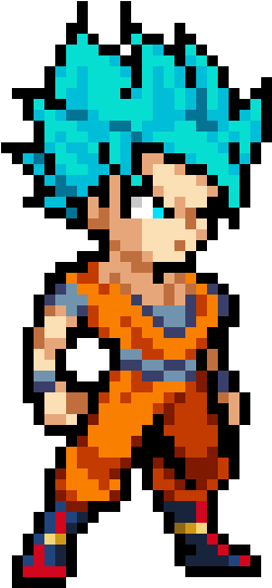 Goku Ssgss - Pixel Art Son Goku (270x560), Png Download