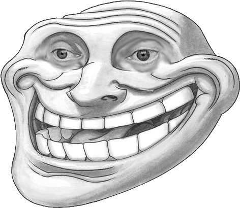 Face Facial Expression Bone Nose Black And White Line - Epic Troll Face (500x429), Png Download