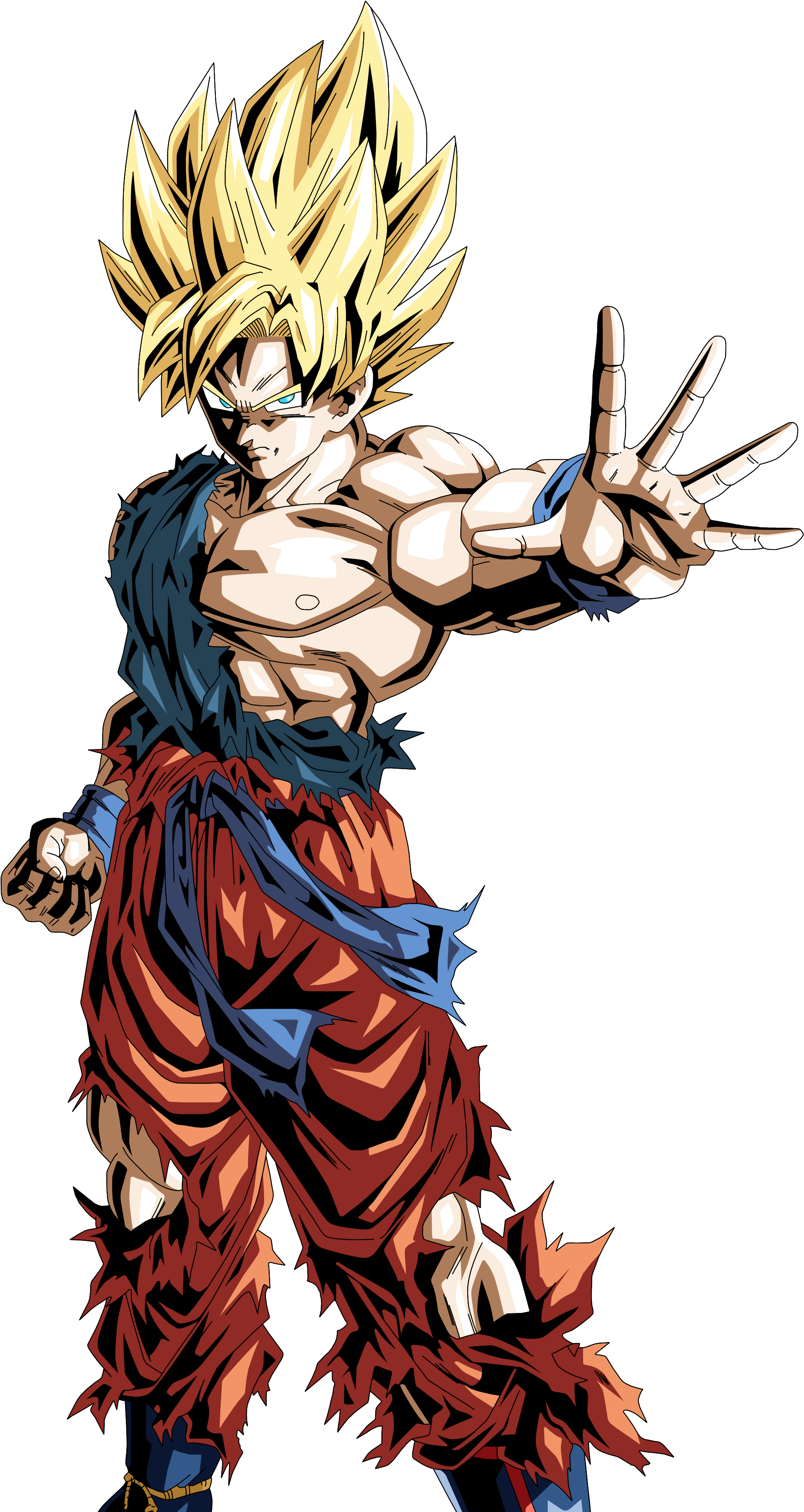 Goku Clipart Ssgss - Imagenes De Goku Para Colorear (2000x3675), Png Download
