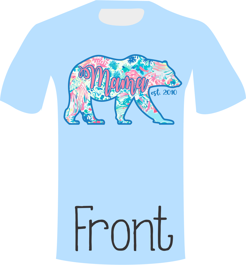 Mama Bear Light Blue - African Elephant (1042x1120), Png Download