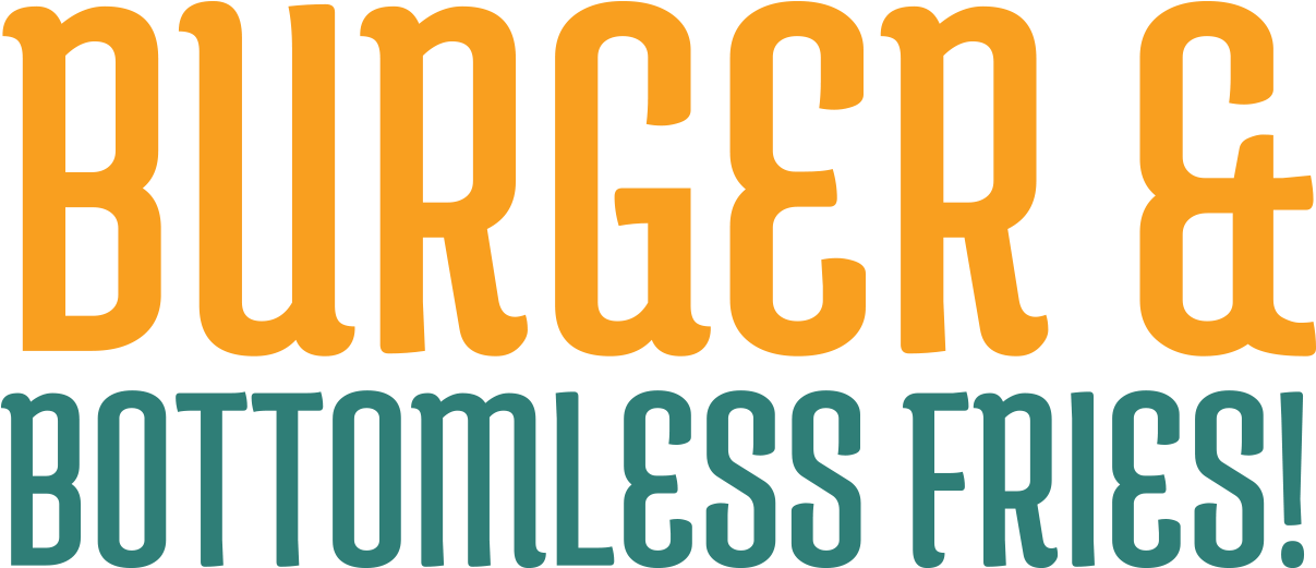 Get Your Burger And Bottomless Fries For Just $6 - Amber (1213x628), Png Download