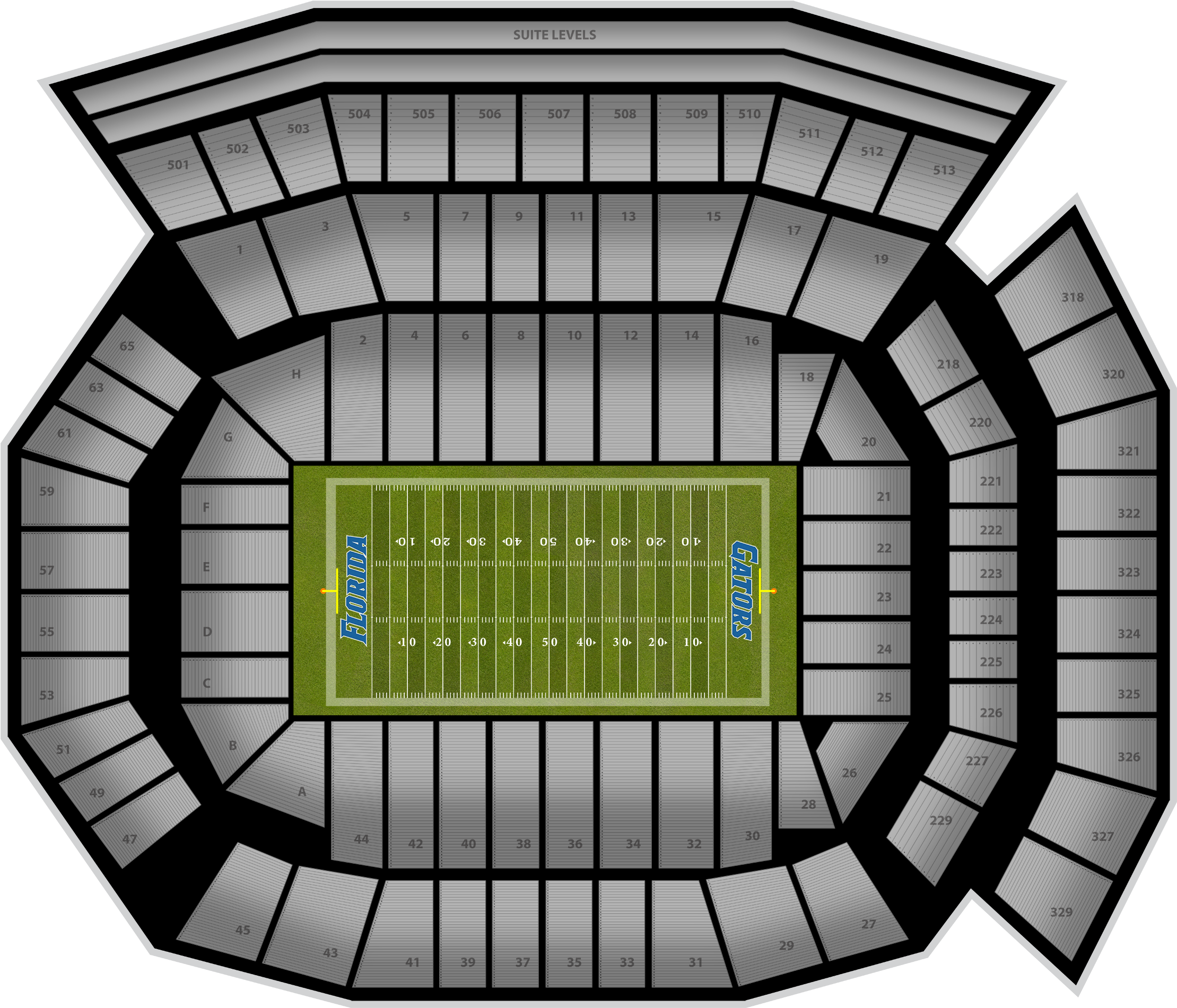 Colorado State Football At Florida Football At Ben - Ben Hill Griffin Stadium (2560x1936), Png Download