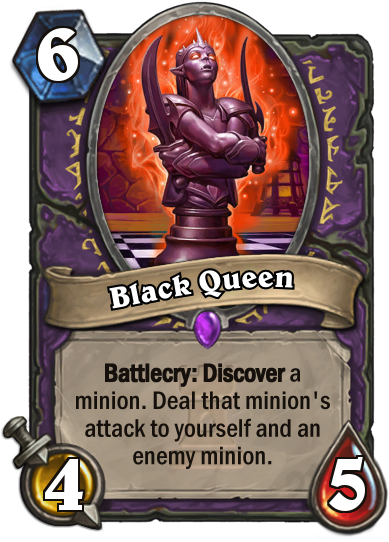 [black Queen] Servants And Power, But At What Cost - Bgh Hearthstone (400x543), Png Download