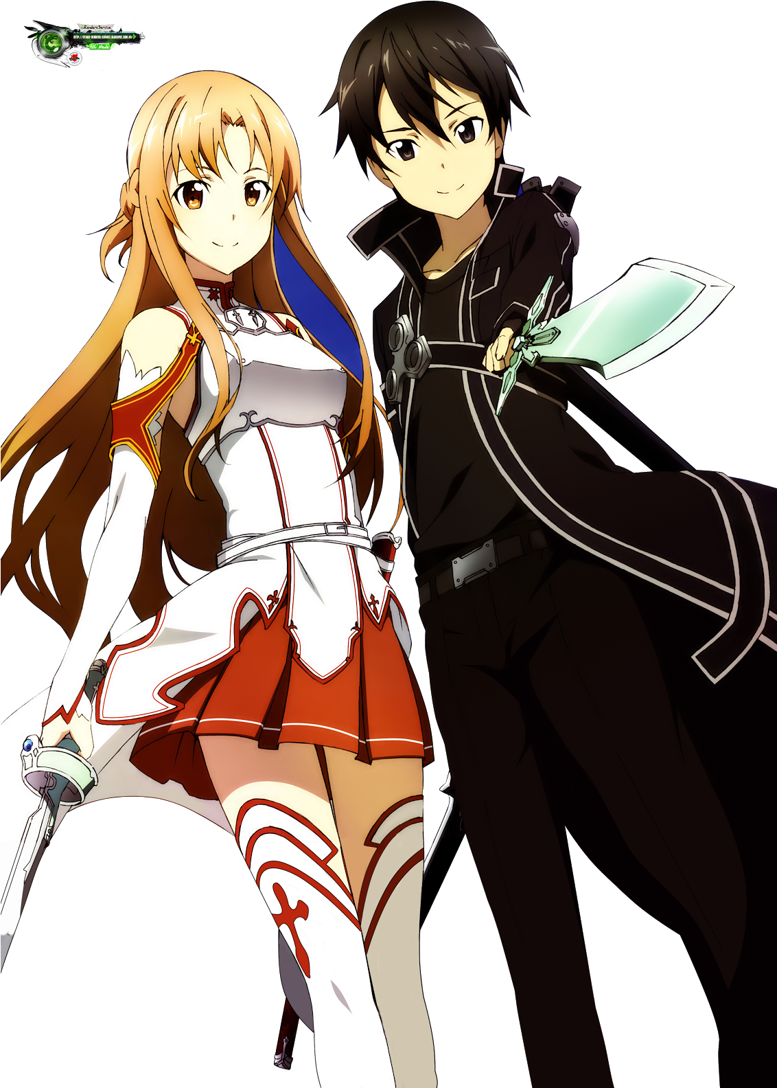 Sword Art Online Kirito And Asuna Render Download - Sword Art Online Kirito (1131x1600), Png Download