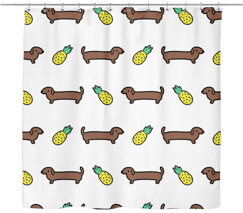 Dachshund Weiner Dog Shower Curtain Bathroom Decor - Banana (500x500), Png Download