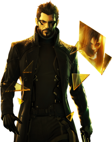 Adam Jensen - Deus Ex Human Revolution Iphone (377x479), Png Download
