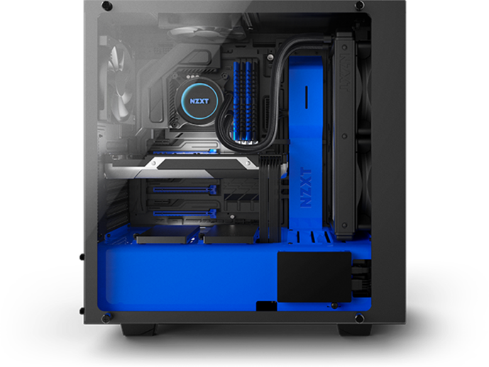 Hero Case - Nzxt S340 Elite Blue (689x518), Png Download