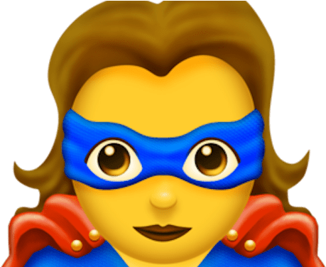 Click To Flip - Superhero Emoji (500x375), Png Download