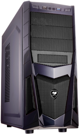 Cougar Volant 2 Midi-tower Gaming Case - Black (600x579), Png Download