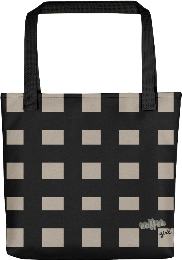 Checker Coffee Girl Tote - Apple Juice (1000x1000), Png Download