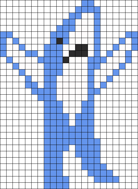 Left Shark Perler Bead Pattern / Bead Sprite - Left Shark Pixel Art (463x631), Png Download