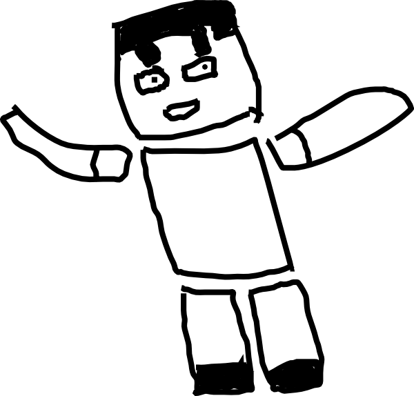Draw Minecraft Man (600x574), Png Download