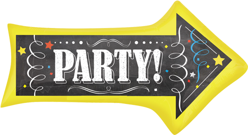 36" Chalkboard Birthday Arrow Supershape Foil Balloon - Party Arrow (500x500), Png Download