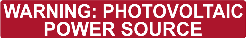 Warning Pv Power Source Nec 2014 1377617882 Png - Hellermanntyton 596-00206 Pre-printed Solar Label 6 (848x848), Png Download