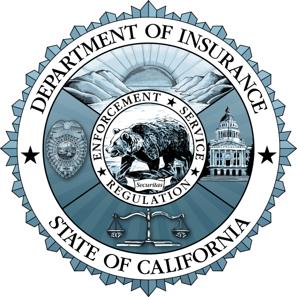 California Low Cost Auto - Department Of Insurance Seal (600x600), Png Download