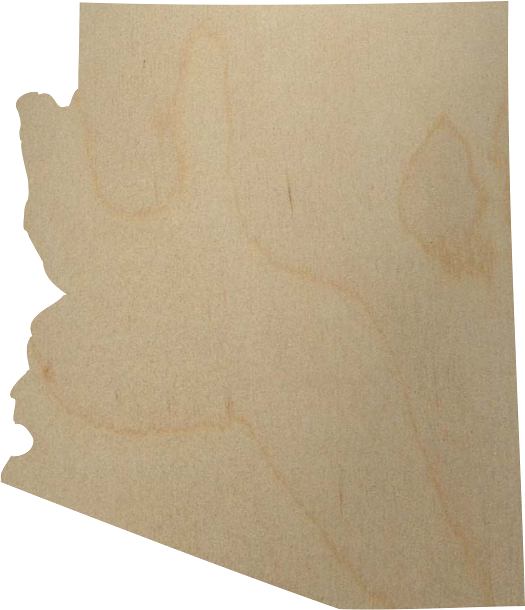 Wooden Arizona State Shape - Arizona (1124x1690), Png Download
