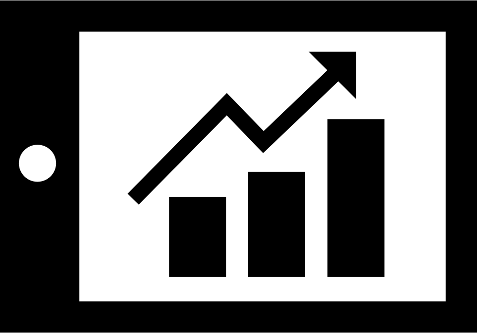 Money Graphic Of Bars With Up Arrow Comments - Upward Bar Chart Icon (980x686), Png Download