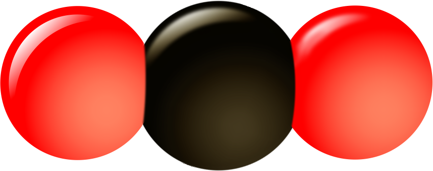 File - Co2-molekyl - Carbon Dioxide Molecule Cartoon (874x347), Png Download