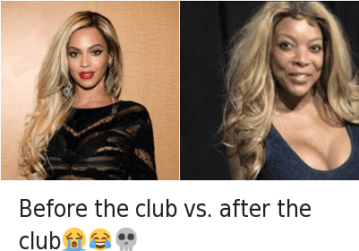 Beyonce, Club, And Mfw - Before The Club After The Club (400x300), Png Download