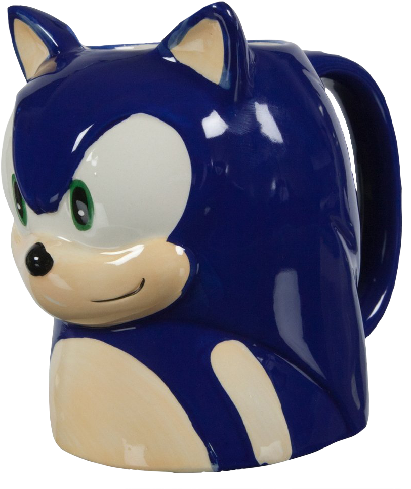 Sonic The Hedgehog - Sonic The Hedgehog - Head Molded 16oz Mug (821x1001), Png Download