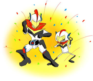 Together With His Partner In Space Justice, Drake Redcrest, - Chibi Robo Drake Redcrest (550x335), Png Download