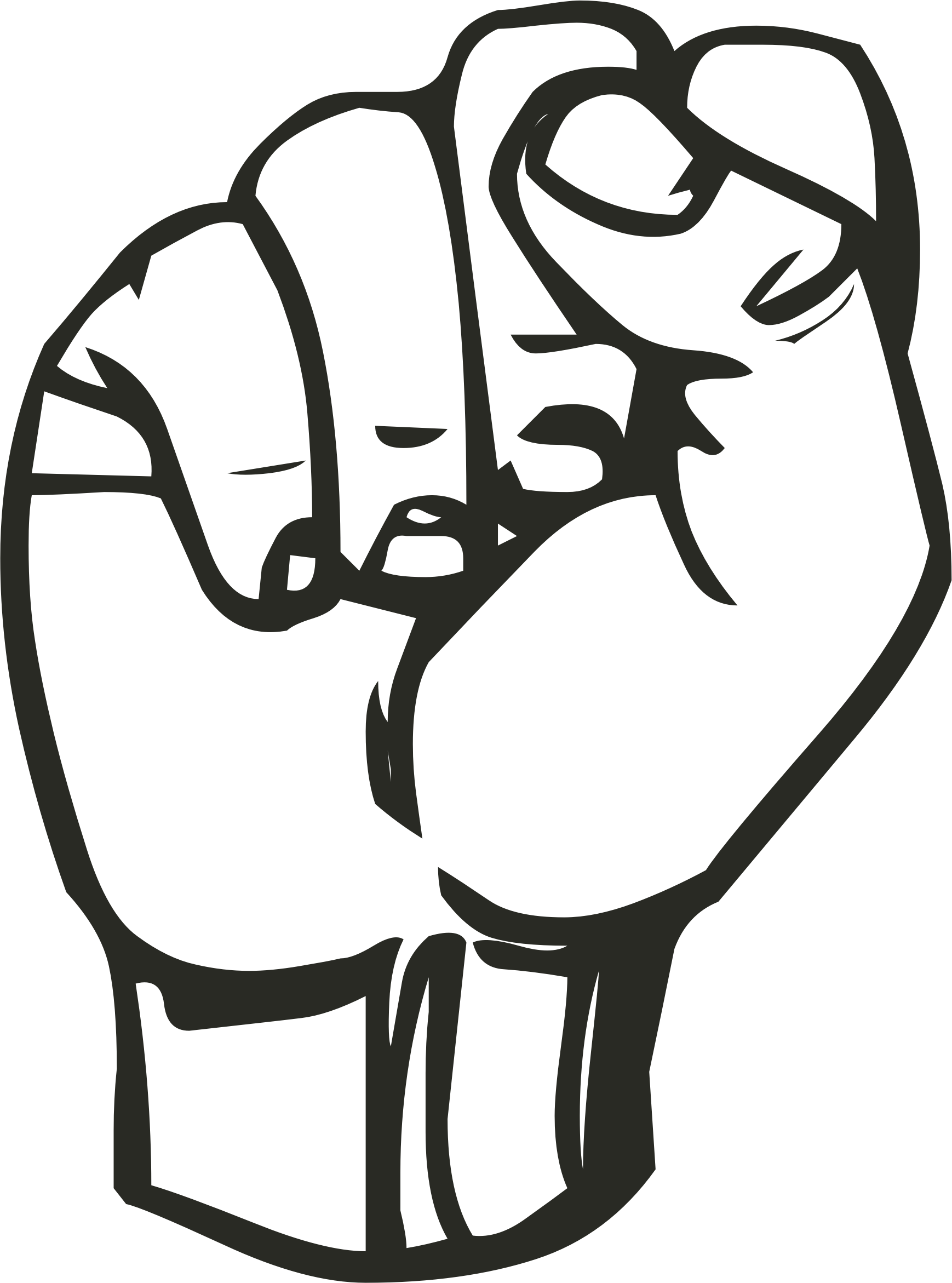 Big Image - Sign Language Letter S (1738x2342), Png Download