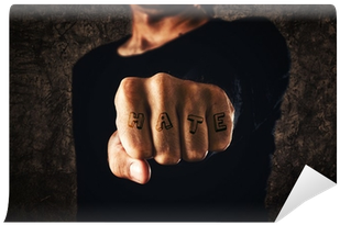 Hand With Clenched Fist - Tatouage Hate (400x400), Png Download