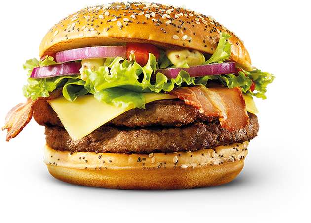 Mcdonalds Burger Png Image Background - Black Angus Burger Mcdonalds (800x596), Png Download