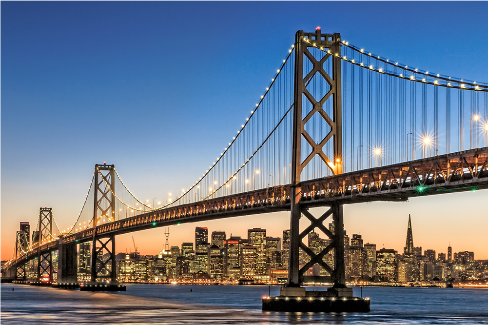 Usa, Bay Bridge, San Francisco - San Francisco–oakland Bay Bridge (1000x1000), Png Download
