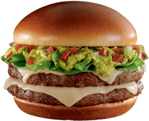 The Signature Guacamole Burger - Original Mex Mc Donalds (600x450), Png Download