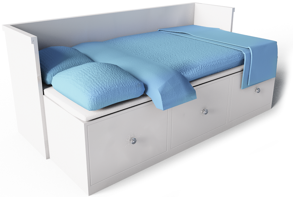 Ikea Bed Transparent (1000x674), Png Download