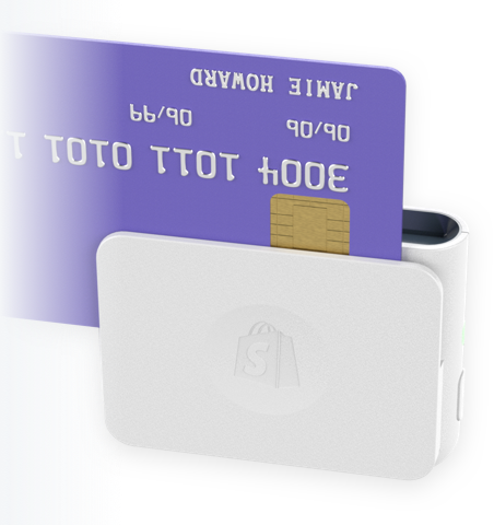 Credit Card Being Swipe With Shopify Chip And Swipe - Shopify (452x480), Png Download