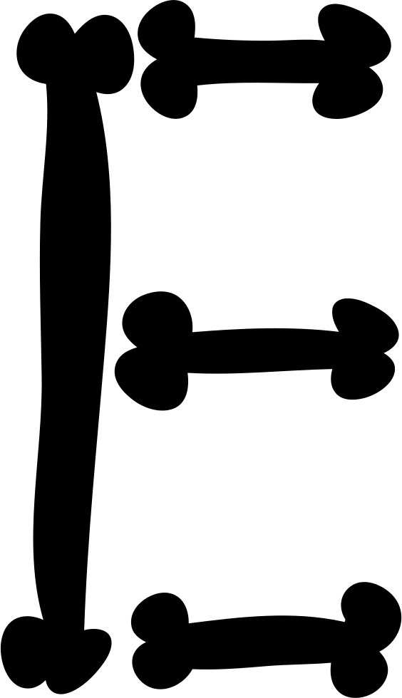 Letter E Of Bones Typography Comments - Tipografia De Huesos (564x980), Png Download