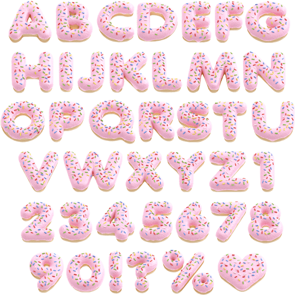 Bakery Typography Pink Font - Typeface (595x624), Png Download