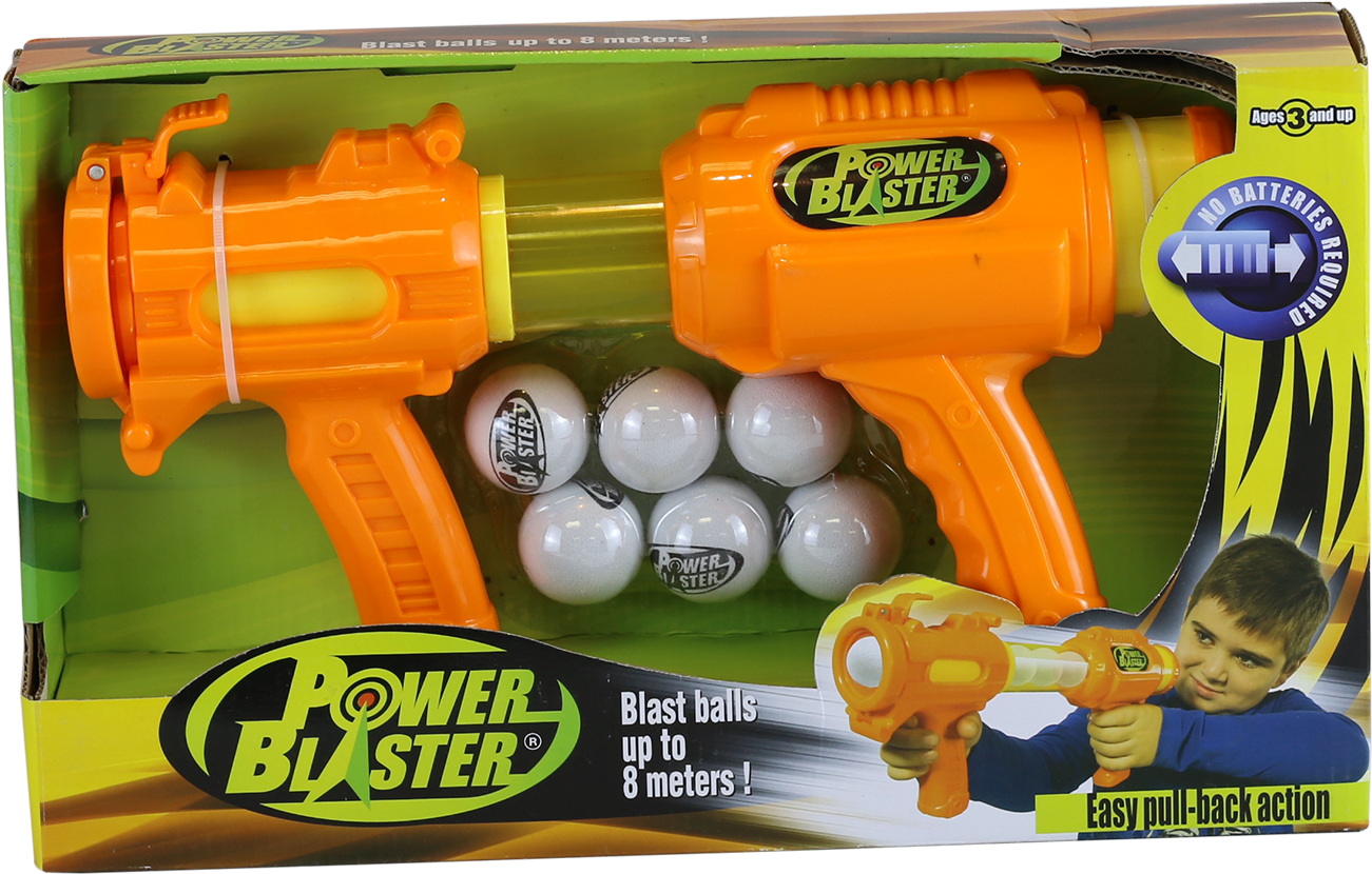 Power Blaster Blast Balls Up To 8 Meters - Handgun (1500x1500), Png Download