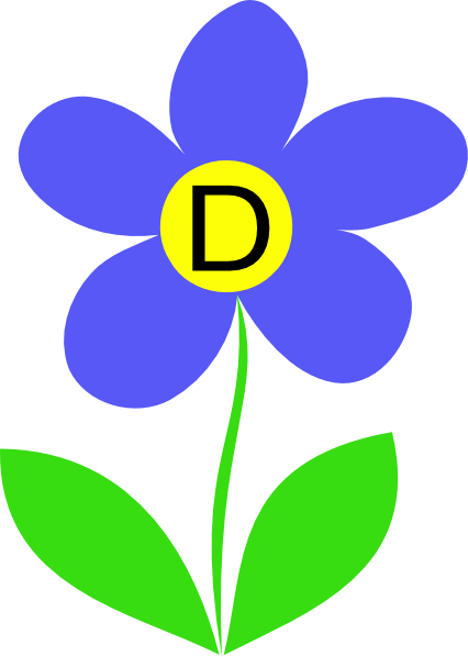 How To Set Use Blue Flower Letter D Svg Vector - Flower Clip Art (426x598), Png Download