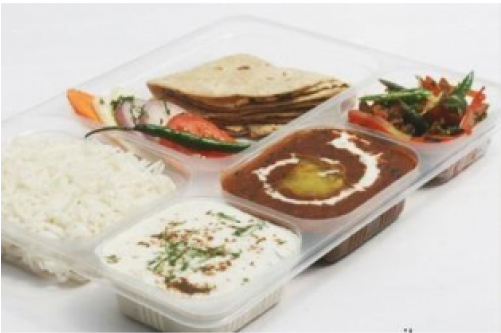 5 Compartment Thali With Lids (500x500), Png Download