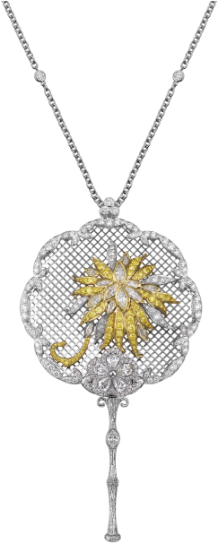 Fancy Yellow Diamond Necklace - Locket (640x640), Png Download