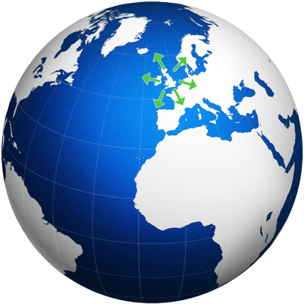 3d World Globe Png - United Kingdom On The Globe (448x448), Png Download