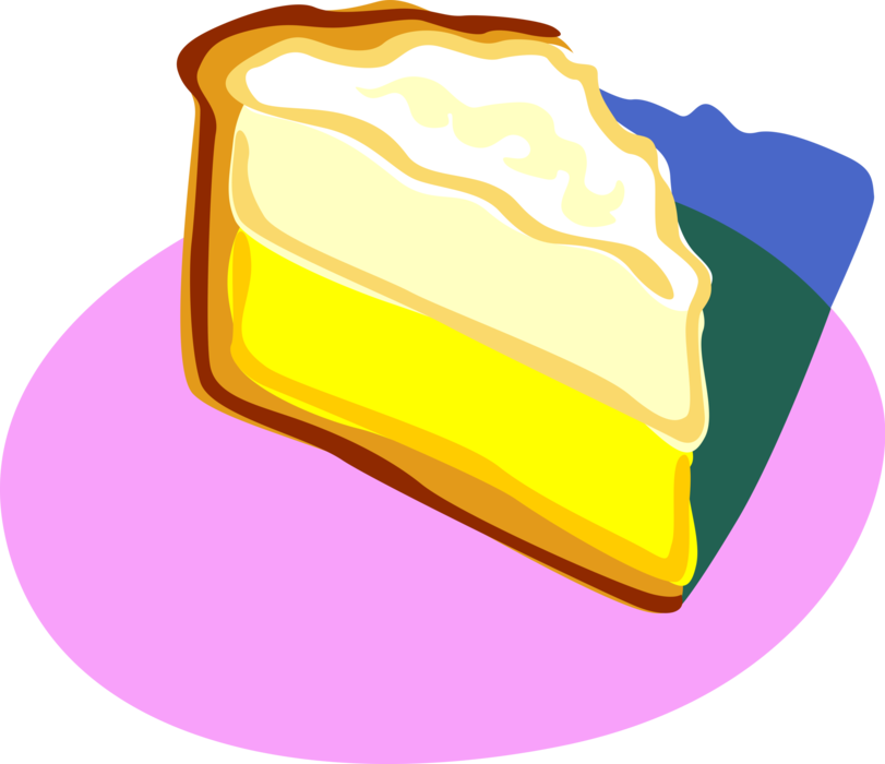 Vector Illustration Of Lemon Meringue Pie Dessert - Pie (811x700), Png Download