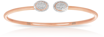 Diamond Bangle Set In 9ct Rose Gold And Titanium - Bangle (400x400), Png Download