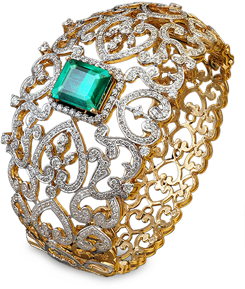 Bracelet - Broad Ring With Diamond (600x600), Png Download
