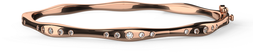 30ct Eternal Wave Diamond Bangle - Bangle (850x478), Png Download