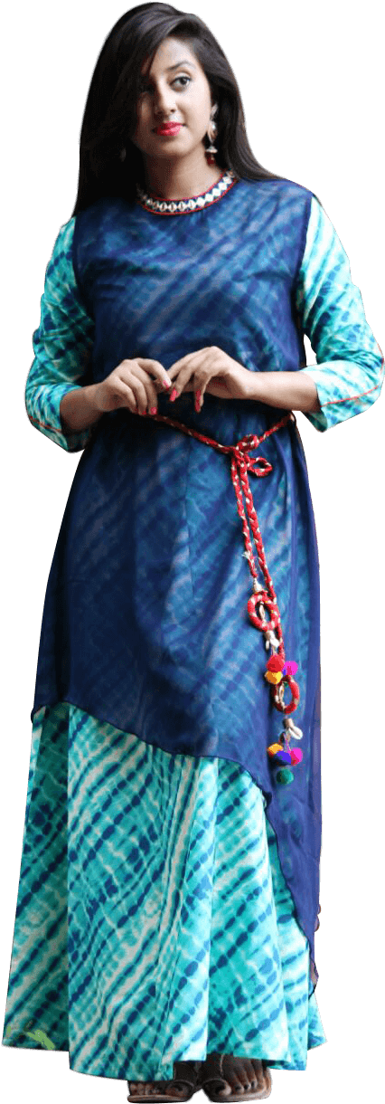 Long Straight Kurti - Silk (853x1280), Png Download