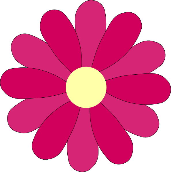 Flower Pink Clip Art At Clker Vector Clip Art Royalty - Flower Shape Png (594x597), Png Download