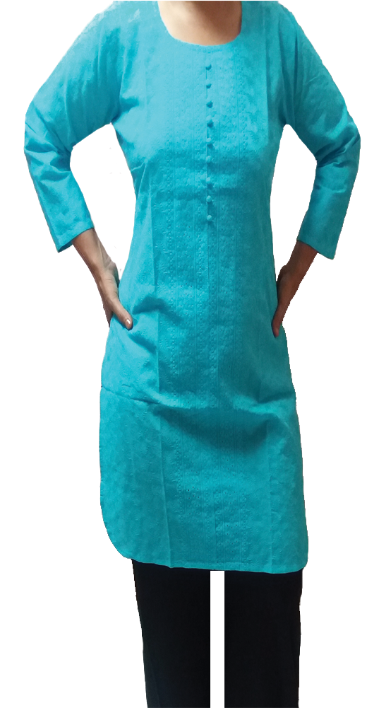 Long Cotton Kurti, Long Cotton Kurti Suppliers And - Chikan (1000x1000), Png Download