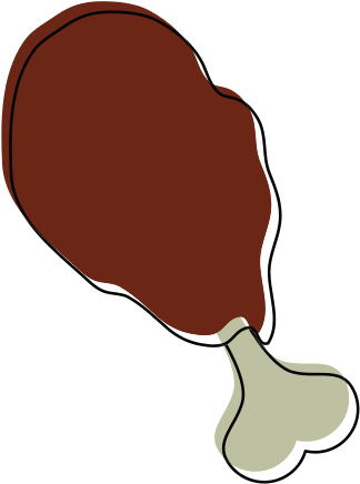 Clip Art Black And White Library Chicken Drumstick (550x550), Png Download