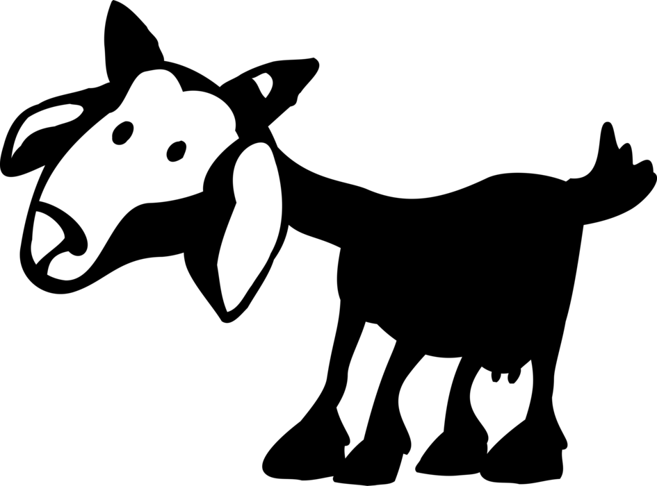 Vector Illustration Of Domestic Farm Goat Livestock - Clip Art (945x700), Png Download